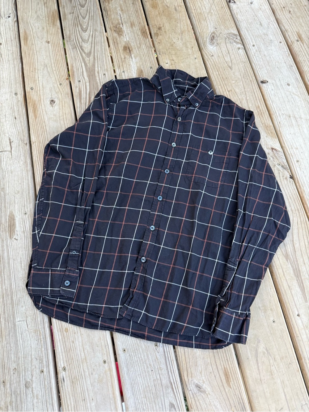 Todd Snyder X alibate 1830 Italian Black Plaid Button-Down Shirt with Brown Grid